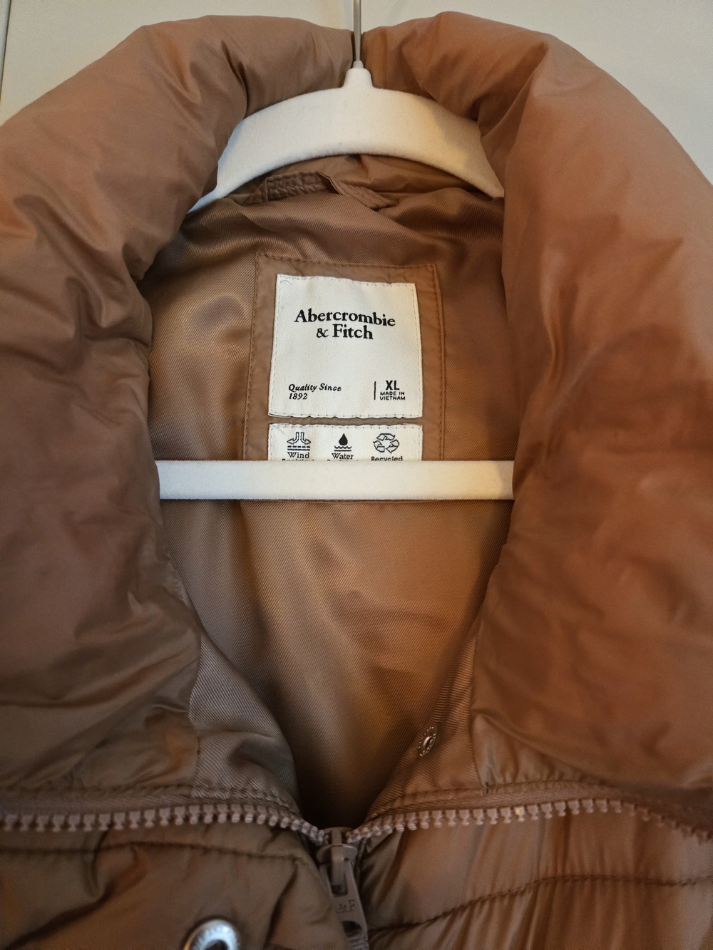 Abercrombie & Fitch Women's Pink/Brown Puffer Jacket